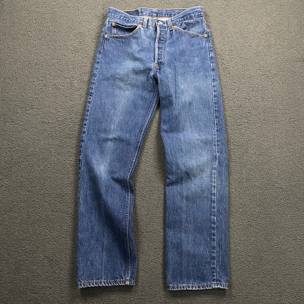 Vintage 90s Levis 501 Jeans FITS 29x32 Blue Button Fly Classic Made in USA